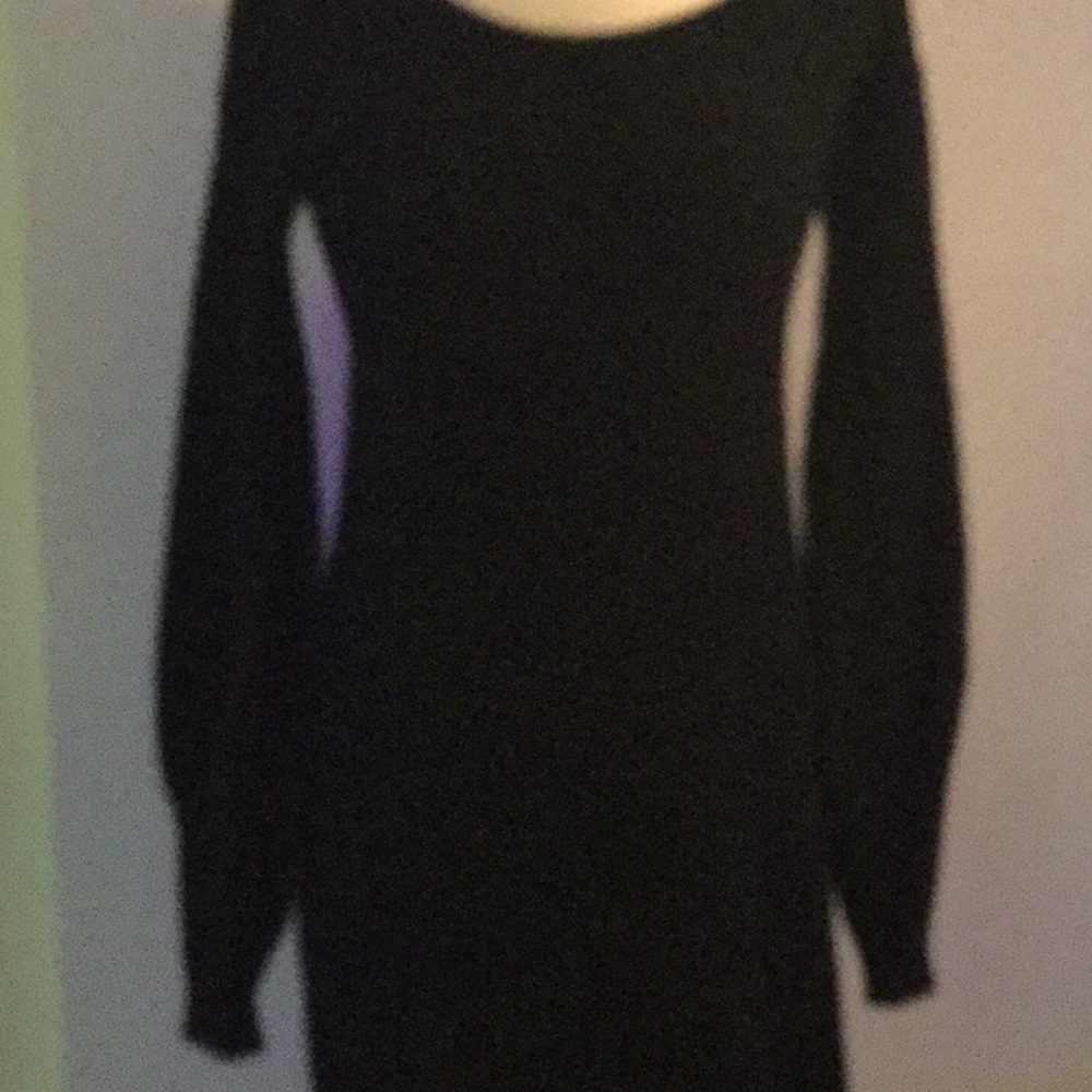Black wool dress